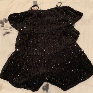 Sequin black romper